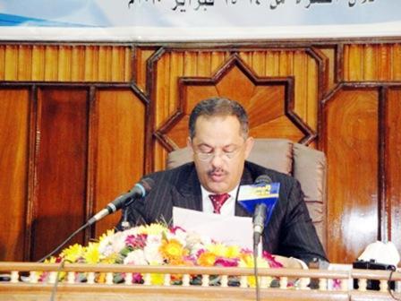 د. مجور يلقي كلمته في افتتاح اللقاء الموسع حول الاستراتيجية الصحية الوطنية أمس